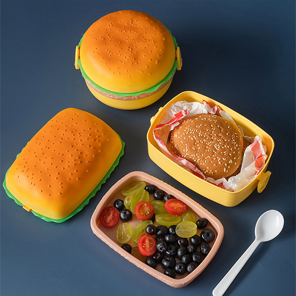 Japanese Style Square Burger Box Bento Lunch Box - Peachymart