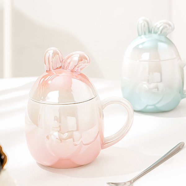 Adorable Bunny Mug - Ceramic - Gradual Color Change - Blue - Pink - 4 Colors