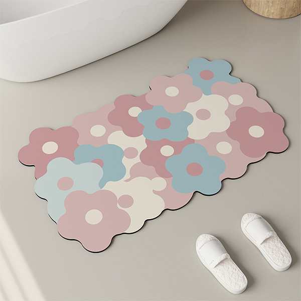 Flower Bathroom Mat - Leathaire - Polyester - Rubber - 4 Colors - ApolloBox