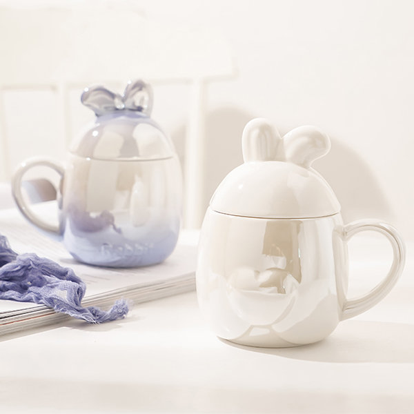 Adorable Bunny Mug - Ceramic - Gradual Color Change - Blue - Pink - 4 Colors