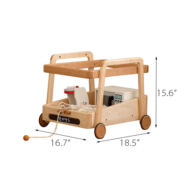 Mini Cart For Babies - Maple Wood - Cherry Wood - ApolloBox