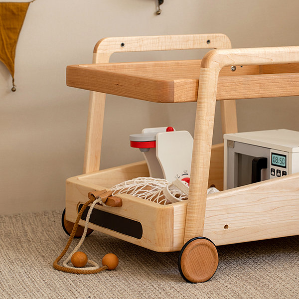 Mini Cart For Babies - Maple Wood - Cherry Wood - ApolloBox
