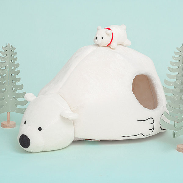 Polar Bear Pet Bed - Soft - Plush - Cats Will Love from Apollo Box