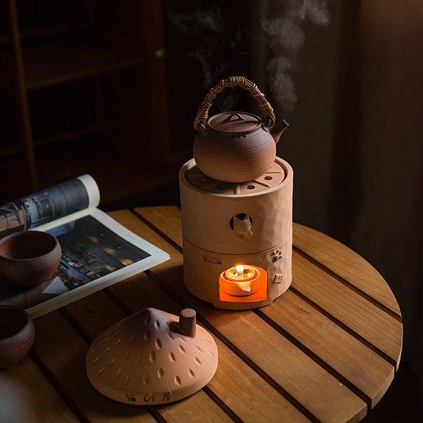 Handmade Ceramic Tea Pot Warmer Tea Warmer Stand With Candle Holder Teapot  Warmer to Keep Tea Always Warm Candle Warmer Tea Light 