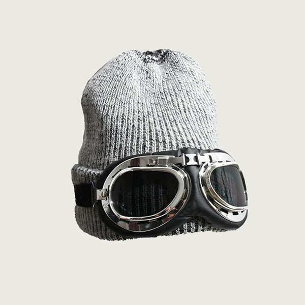 Cool Ski Hat - Acrylic Fiber - White - Gray - ApolloBox