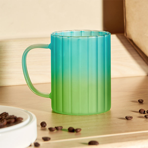 Modern Glass Mug - Brown - Green - Blue - ApolloBox