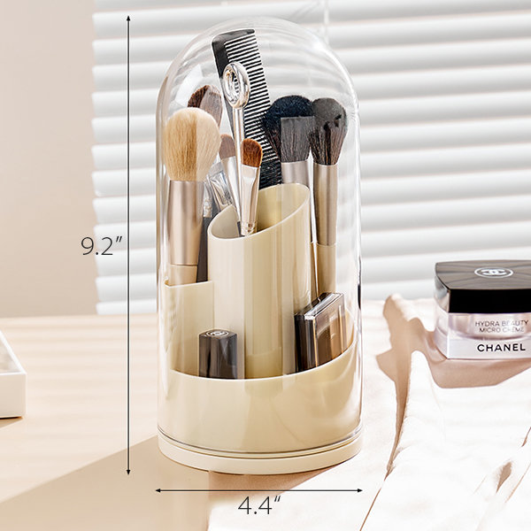 Rotating Makeup Organizer - With Dust Cover - White - Gray - 4 Colors -  ApolloBox