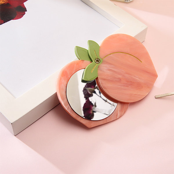 Cute Mirror - Portable - Plastic - Red - Pink