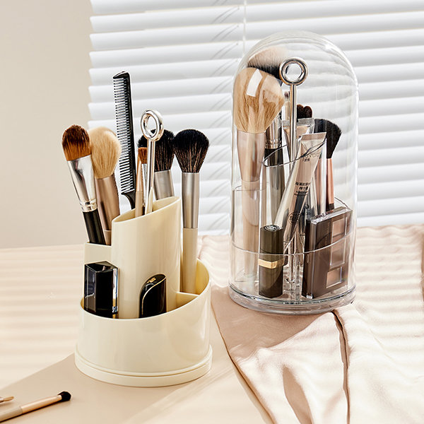 PuTwo Makeup Organizer with 1 Brush Holders and 3 Drawers All In One Case,  White : Beauty & Personal Care 