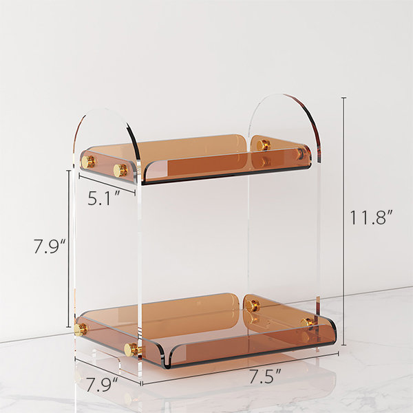 Acrylic Storage Rack - Desktop Organizer - Orange - ApolloBox