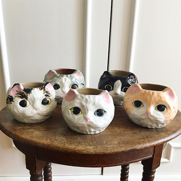 Cute Cat Cup - Ceramic - Hand-painted Underglaze Process