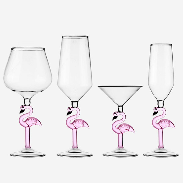 Flamingo Wine Glasses, Flamingo Glass