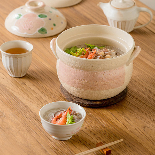 Japanese Style Soup Pot - Ceramic - Yellow - Black - Red - ApolloBox