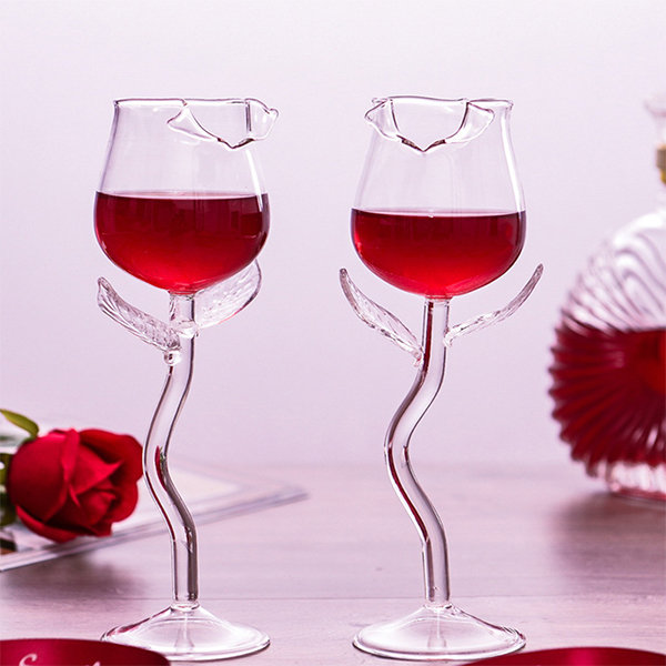 Heart Shape Wine Glass - Textured - Smooth from Apollo Box