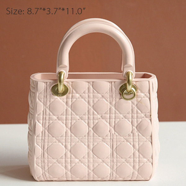 Handbag Vase - Resin- Pink - White from Apollo Box