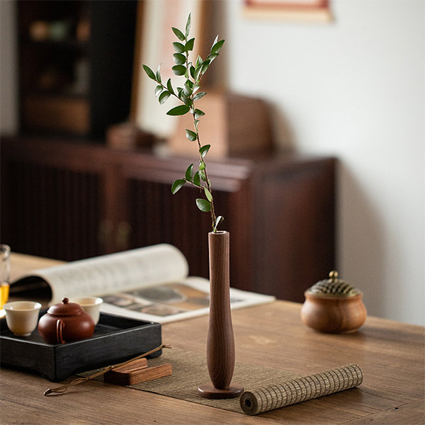 Walnut Wood Wine Glass with Glass Stem - The Wood Reserve