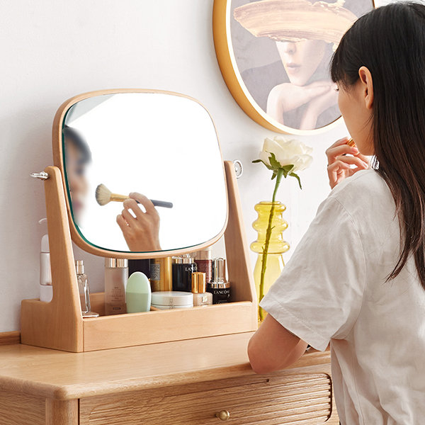 Wooden desk mirror hotsell