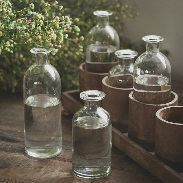 Retro Vase Set - Pinewood - Glass - Set Of 5