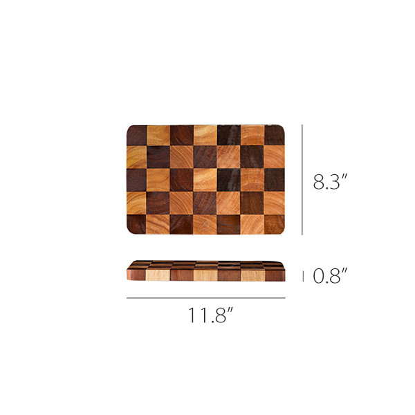 Checkered Cutting Board - Acacia Wood - 3 Patterns from Apollo Box