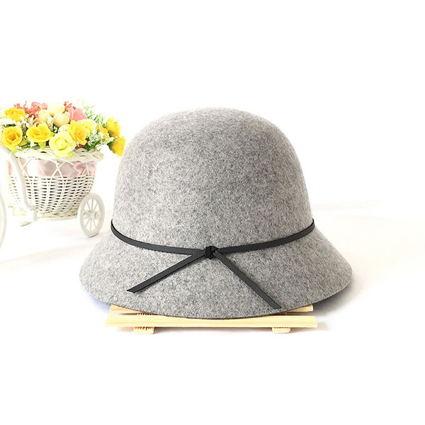 Stylish Fisherman Hat - Artificial Wool - White - Brown - ApolloBox