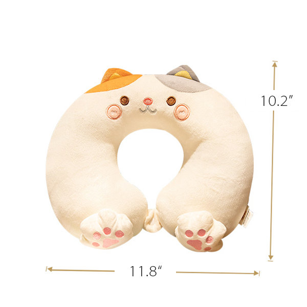 Animal U-Shaped Neck Pillow - Polyester - Cat - Rabbit from Apollo Box