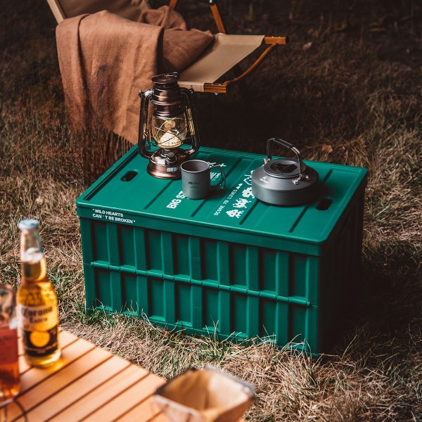 Outdoor Folding Storage Box - Industrial Design - Easy to Use - Black -  Green from Apollo Box