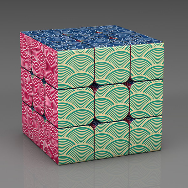 Mini Rubik's Cube - Plastic - Black - Blue - Pink - ApolloBox