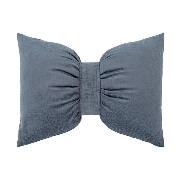 Velvet Bowknot Throw Pillow - Dark Green - Gray - ApolloBox