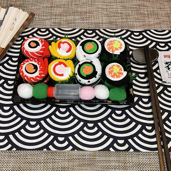 Sushi Socks Box 2 Pairs Salmon Tamago Cool Gift Present Gadget 