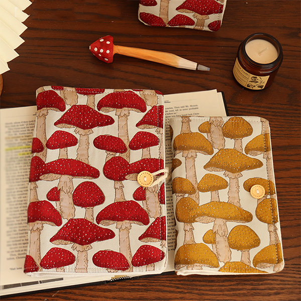 Mushroom Notebook - Canvas - 2 Sizes - Red - Yellow - ApolloBox