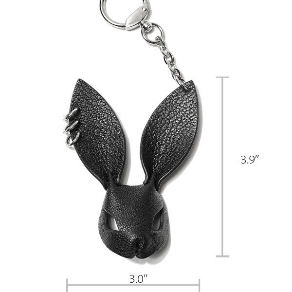Rock Bunny Key Chain - Real Leather - Alloy - Black - Khaki - 5 Colors from  Apollo Box