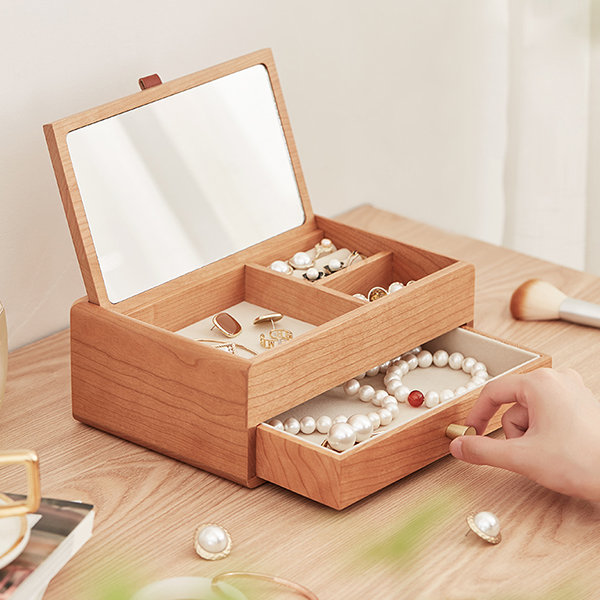 Solid Walnut Storage Box Wood Rectangular Jewelry Box With Lid