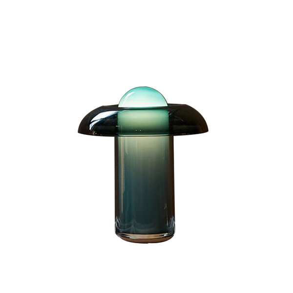 Dark Green Glass Table Lamp - Modern Home Decor - ApolloBox