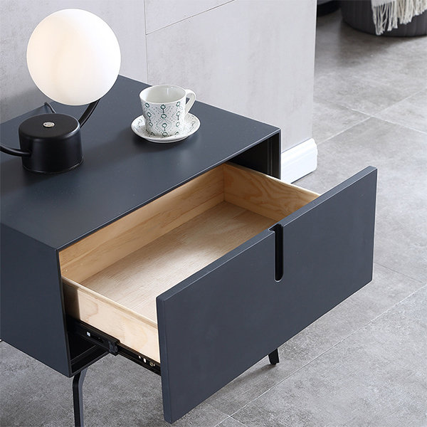 Modern Nightstand - Oak Wood - Gray