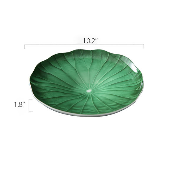 Lotus Leaf Plate - Ceramic - Green - 4 Sizes - ApolloBox