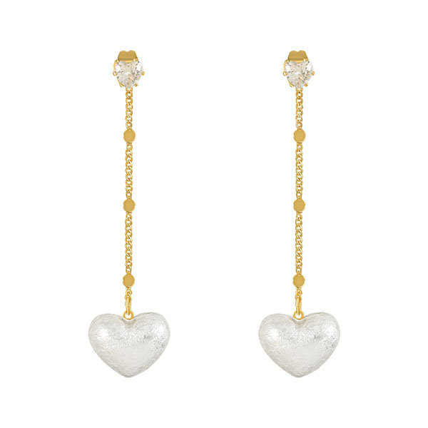 Faux Pearl Heart Earrings - Romantic - Beautifully Made - ApolloBox