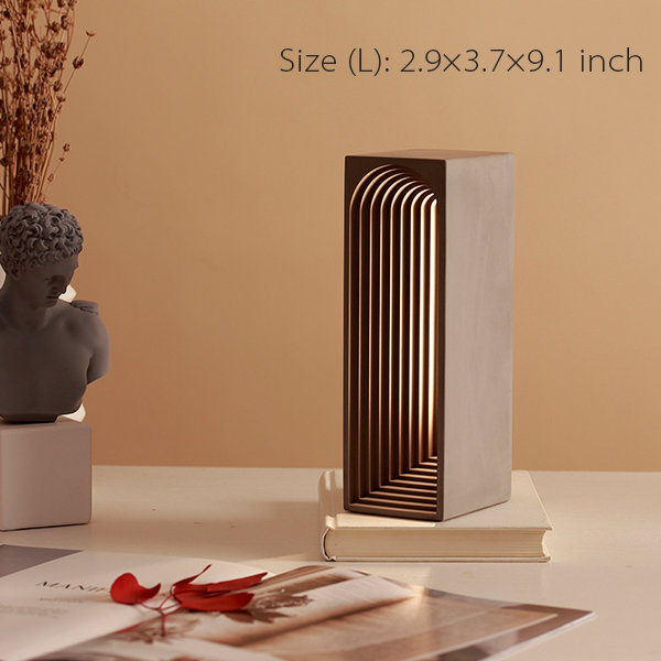 Concrete Table Lamp - 2 Sizes - White - Gray - Modern Ambience - ApolloBox