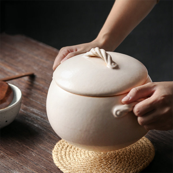 Ceramic Pot with Double Lids from Apollo Box