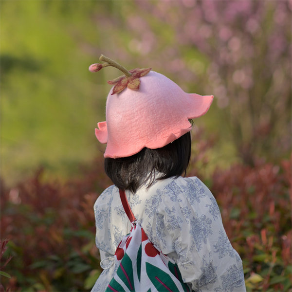 Cute Cherry Blossom Hat Wool Pink 4 Sizes Available Apollobox