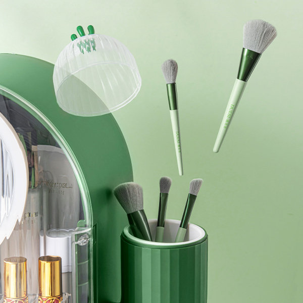 Makeup Storage Organizer - Plastic - Green - White - ApolloBox