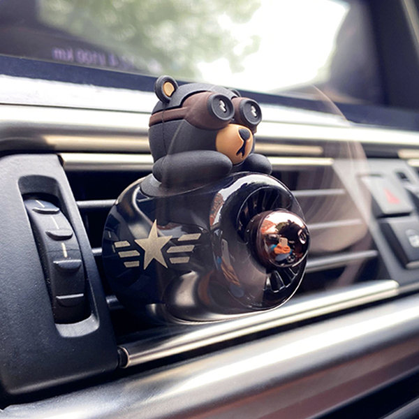 Black Bear Pilot Car Aromatherapy - Cute Car Decor - ApolloBox