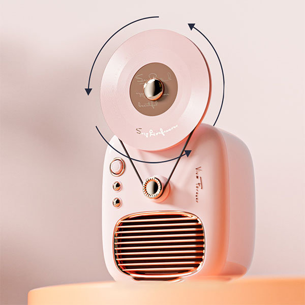 Retro Radio Bluetooth Speaker - Plastic - White - Pink - ApolloBox
