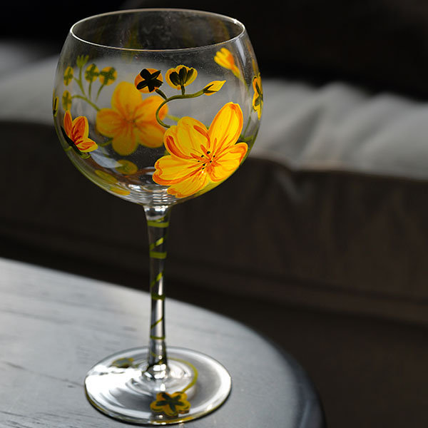 Beautiful Pastel Floral Vine Wrapped Around Two Wine Glasses · Creative  Fabrica