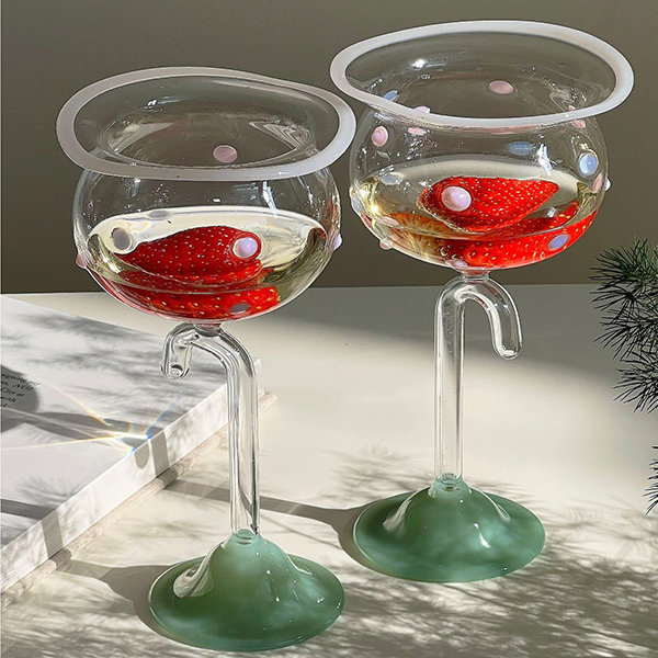 Red Stemmed Glass Goblet - ApolloBox