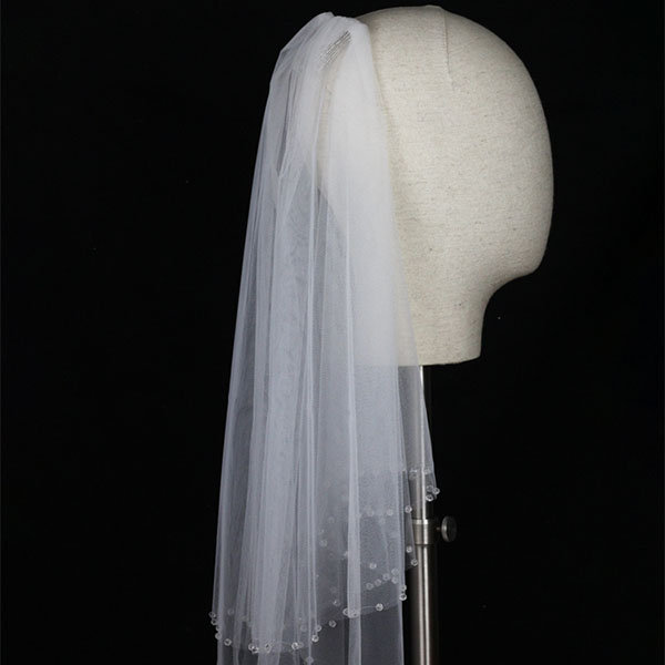 ApolloBox Ultra Long Pearl Wedding Veil