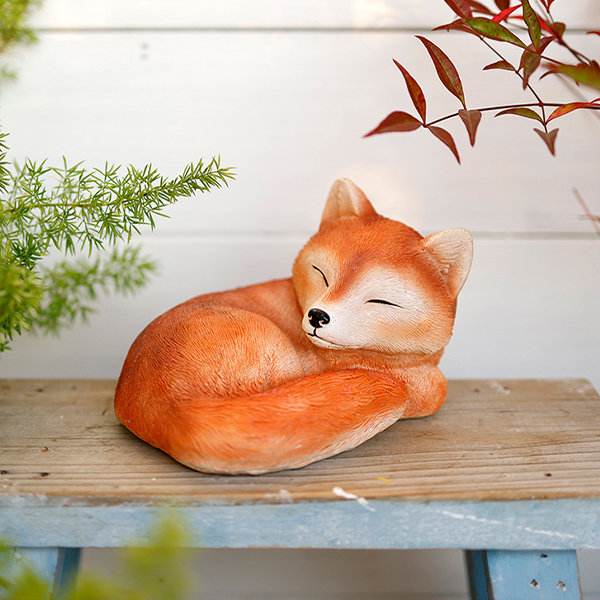 Adorable Animal Decor - Resin - White - Brown - Fox - Cat