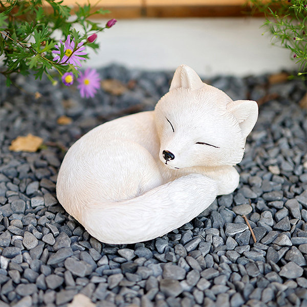 Cute Cartoon Small Animal Tabletop Resin Ornament Garden Cat Fox