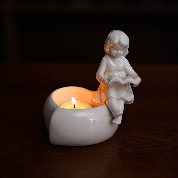 White Ceramic tea light wax melter – Glowed Candles