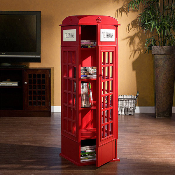 Telephone Booth Bookcase - Medium Density Fiberboard - Red - Blue - 4 Colors from Apollo Box