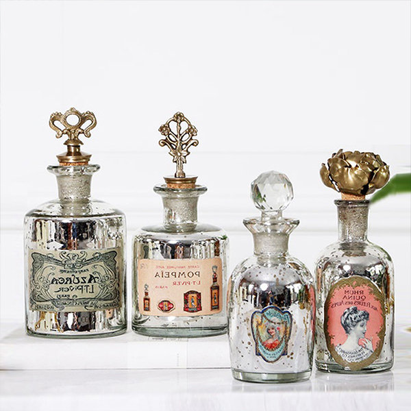 Glass Perfume Bottles - Embossed Design - Transparent - ApolloBox